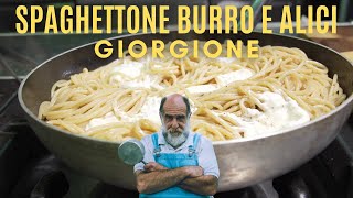 SPAGHETTONE BURRO, BURRATA e ALICI - Le ricette di Giorgione