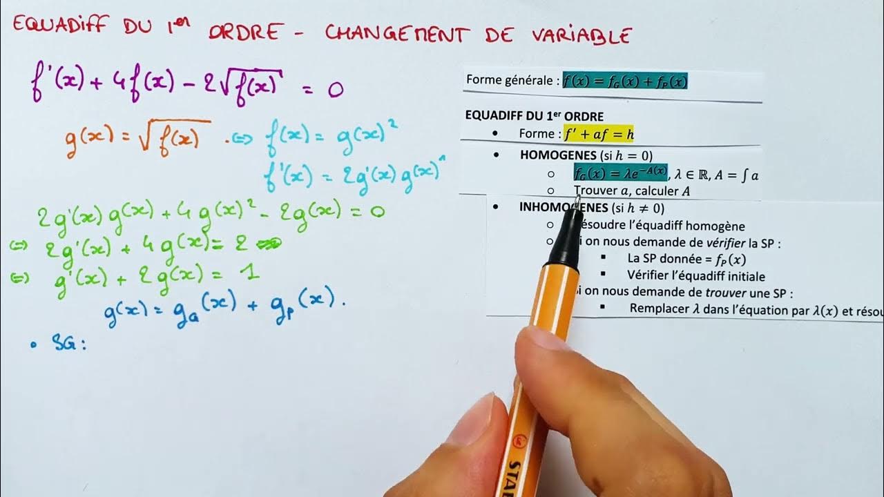 Le CHANGEMENT DE VARIABLES pour résoudre une Équation Différentielle ...