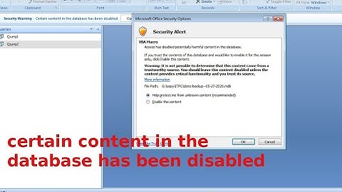 certain content in the database has been disabled