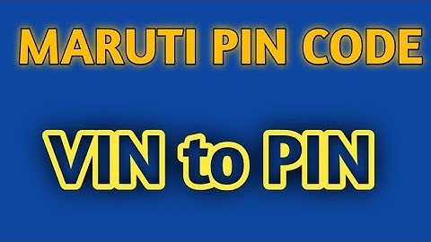 Maruti suzuki pin code calculation