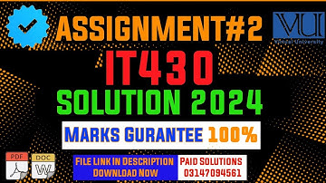 IT430 Assignment No 2 Solution 2024 | IT430 Assignment 2 | IT430 Solution | DECEMBER 2024 SOLUTION