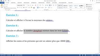 Exercice 6 dans les fichiers