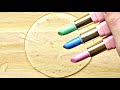 Satisfying Slime Coloring with Makeup! Mixing Eyeshadow, Lipstick into Slime! Green vs Blue vs Pink!