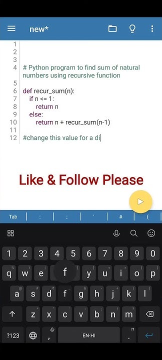 Python program to find sum of natural numbers using function | Python ...