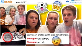 Drawing on Omegle with fake GHOST! *FUNNY PRANK* Part 2 | rooneyojr