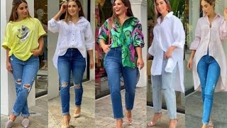 Tendencia de jeans 👖2026Looks com calca jeans/Jeans outfits Ideas for ladies
