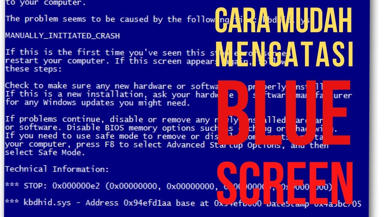 Cara Paling Mudah Mengatasi Blue Screen Layar Biru Pada Laptop Dan Komputer