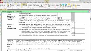 Completing Form W-4 (Single, One Job, No Dependents or Adjustments)