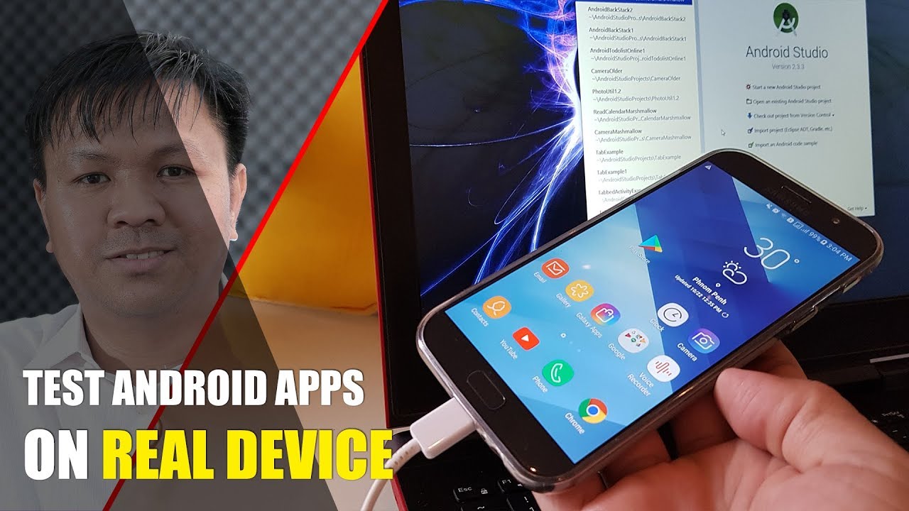 How To Run Apps in Android Studio on Real Android Phone + Samsung SideSync  for Screen Mirroring - YouTube