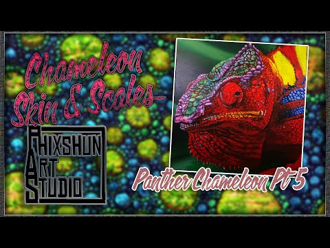 Panther Chameleon Pt 5 - Chameleon Skin & Scales! | Phixshun Art Studio | Acrylic Painting