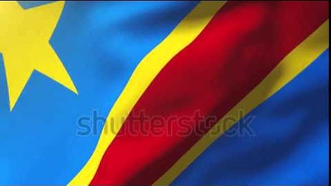 Democratic Republic of the Congo flag waving in the wind. Looping sun rises style. Animation loop