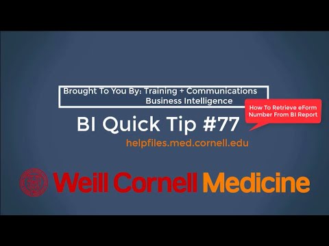 BI Quick Tip #77 -  How to Retrieve an eForm Number from a BI Report