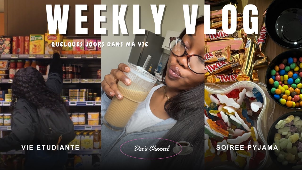 WEEKLY VLOG💕🧸 | une semaine dans ma vie d’étudiante ( révisions, soirée pyjama, courses…)