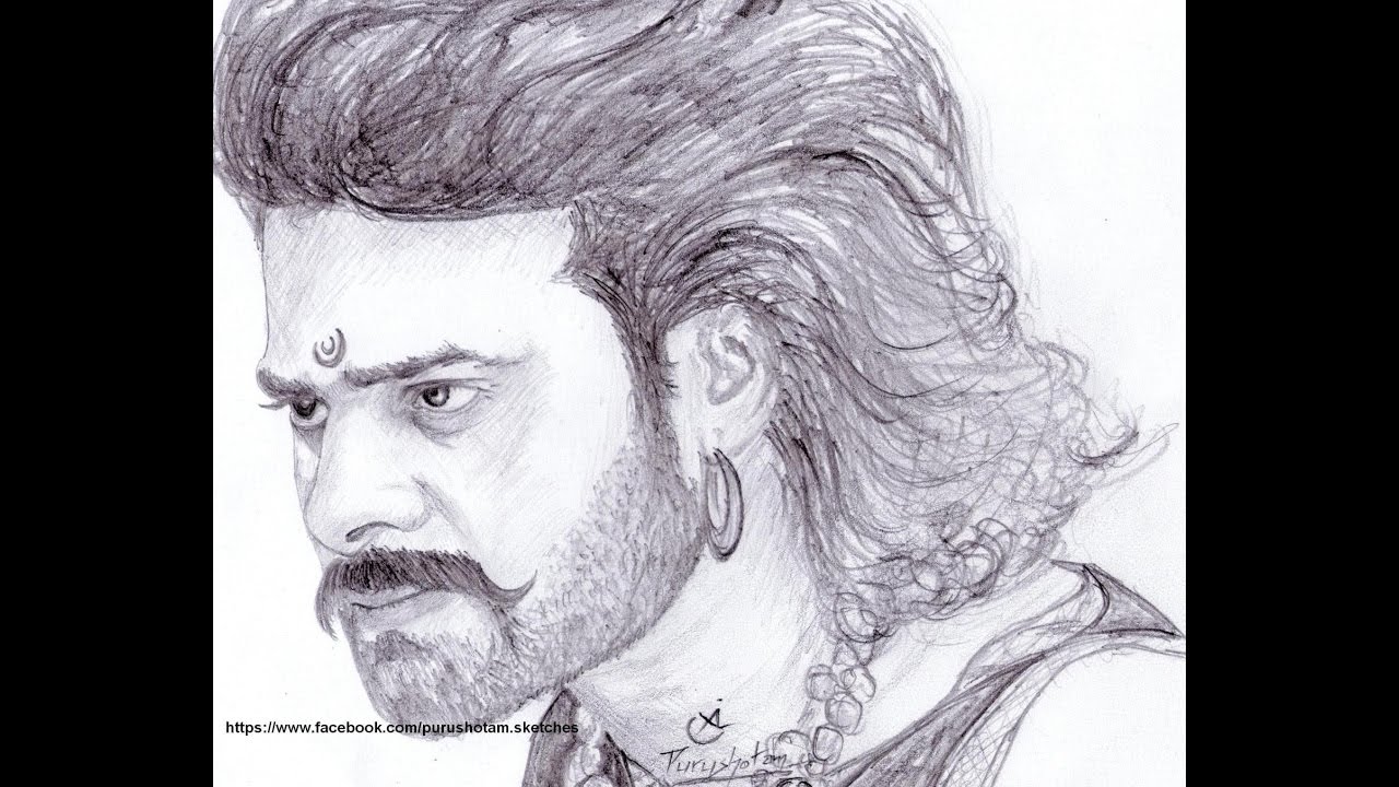  Drawing Bahubali well trying to draw - YouTube