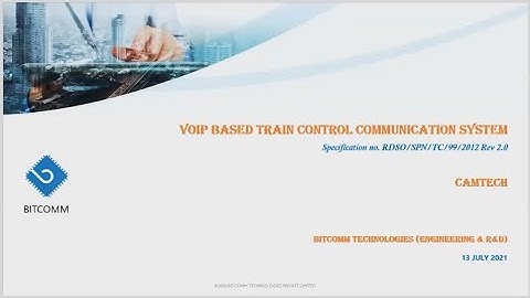 Webinar on  VoIP Based Train Control Communication System  organized by CAMTECH, Gwalior: 13-07-2021