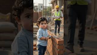 Baby supervises construction site Baby supervises construction site