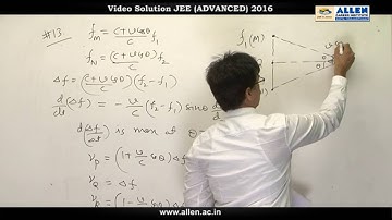 JEE Advanced 2016 Physics Solution Q. 11, 12, 13, 14 (Paper-1) Code-9