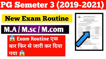 Munger Universty PG Semester 3 ( 2019 - 21 ) 😱 New Exam Routine एक बार फिर से जारी कर दिया गया 😱
