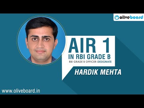 RBI Grade B AIR 1 Hardik Mehta | Toppers' Strategy | Success Story | RBI Grade B Topper Interview