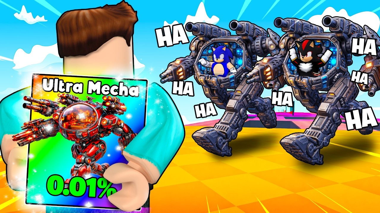 I PRETENDED TO BE A NOOB THEN USED OP MECHA IN ROBLOX !!