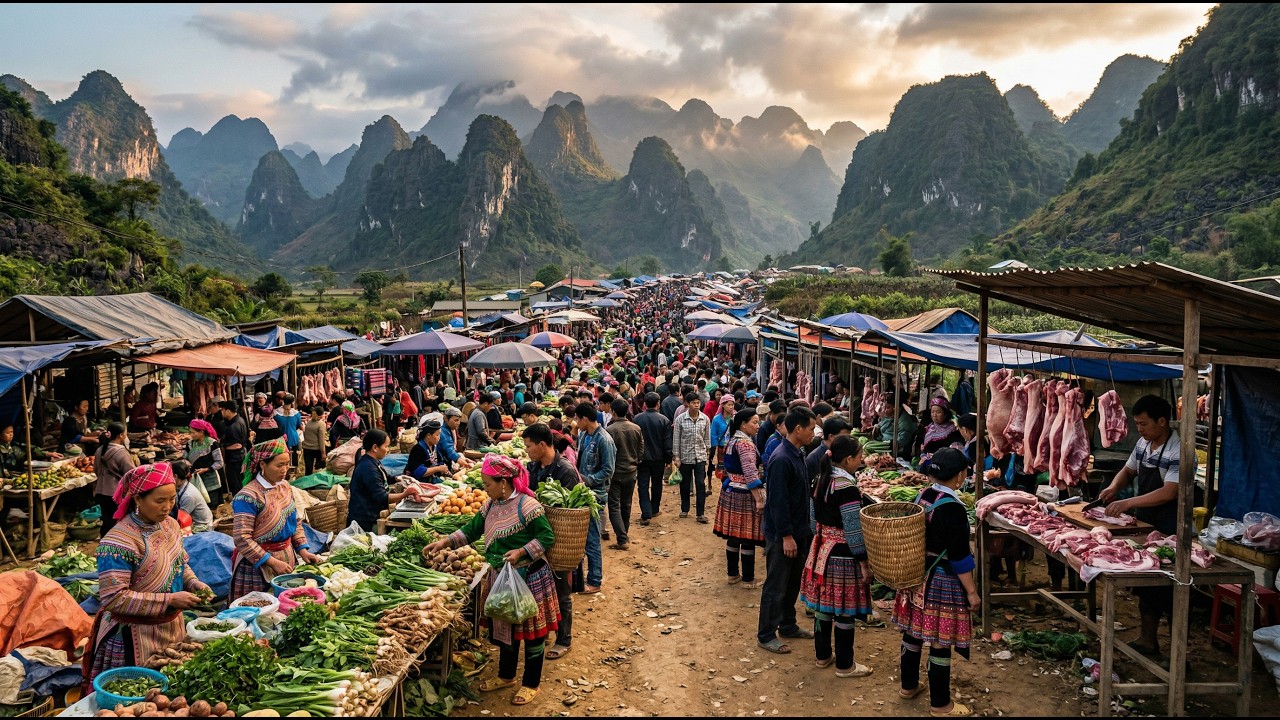 How Do People Live at the China–Vietnam Border? | Lung Phinh Market