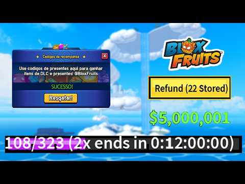 NOVOS CÓDIGOS +37 CÓDIGOS DE 2X XP BELI E RESET NO BLOX FRUITS 2026 - blox fruit codes