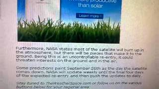 Nasa satellite to crash to earth on Sep. 26,2011