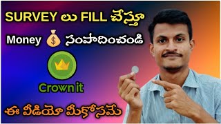 Crown it : Fill Surveys and Earn Exciting Rewards || Earn Money in Telugu || screenshot 1