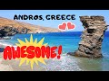 Greek island of ANDROS: Remote, stunning beach 🏖️ with the strangest name in the world