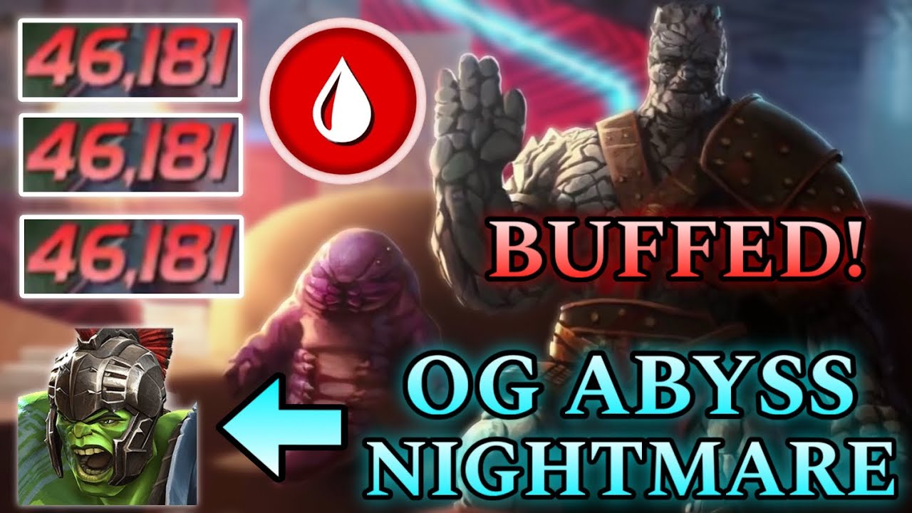 BUFFED KORG FEELS LIKE AN OVERHAUL: Damage Showcase vs. The Toughest Abyss Path Fight! | Mcoc 