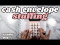 Cash Envelope Stuffing | October Paycheck Budget | DAVE RAMSEY INSPIRED