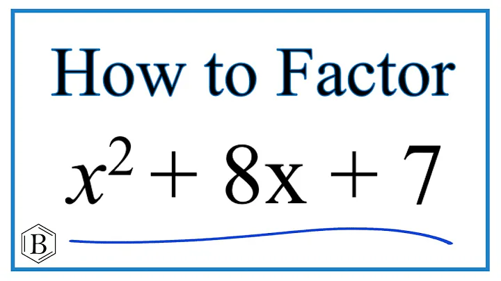 How to Solve x^2 + 8x+ 7 = 0 by Factoring