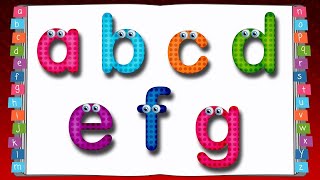 Alphabet, ABC song, abcd, a to z, Kids rhymes, collection for writing along dotted lines for toddler