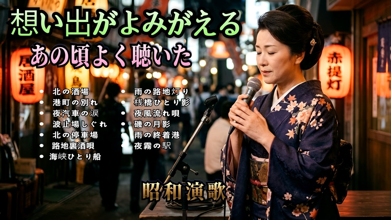 昭和演歌】想い出がよみがえる演歌30曲｜あの頃よく聴いた名曲集｜北