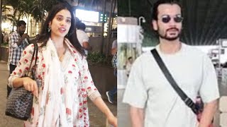 Janhvi Kapoor & Sunny Kaushal Returns Mumbai From Hyderabad After Promotion Biscoottv
