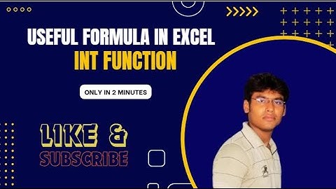 Use of INT(Integer) Formula | INT Function | How to Use INT formula in Excel In Hindi