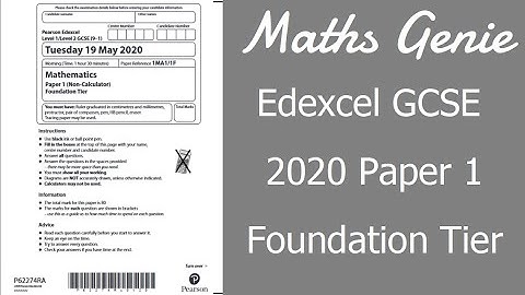Edexcel GCSE Maths 2020 Foundation Exam Paper 1 Walkthrough