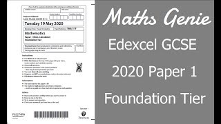 Edexcel GCSE Maths 2020 Foundation Exam Paper 1 Walkthrough screenshot 2