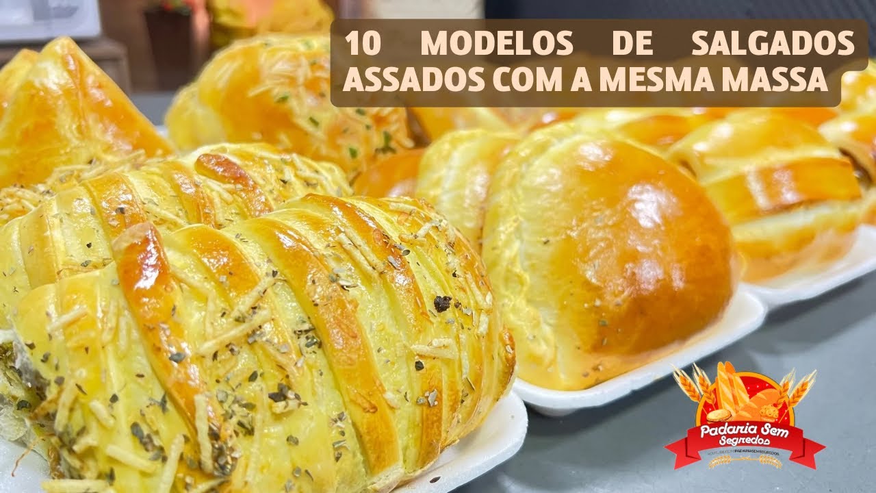 10 tipos de salgados assados  com a mesma massa ATUALIZADO