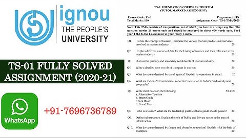 TS-01 FULLY SOLVED ASSIGNMENT (2020-21) II BTS COURSE ASSIGNMENT