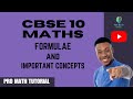 Cbse 10 maths formulae and important concepts