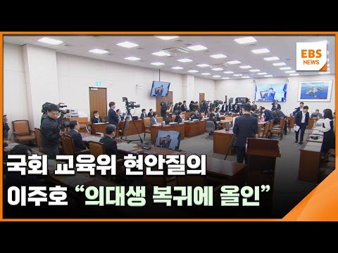 국회 교육위 현안질의…<strong>이주호</strong> &amp;quot;의대생 복귀에 올인&amp;quot; / EBS뉴스 2025. 04. 25