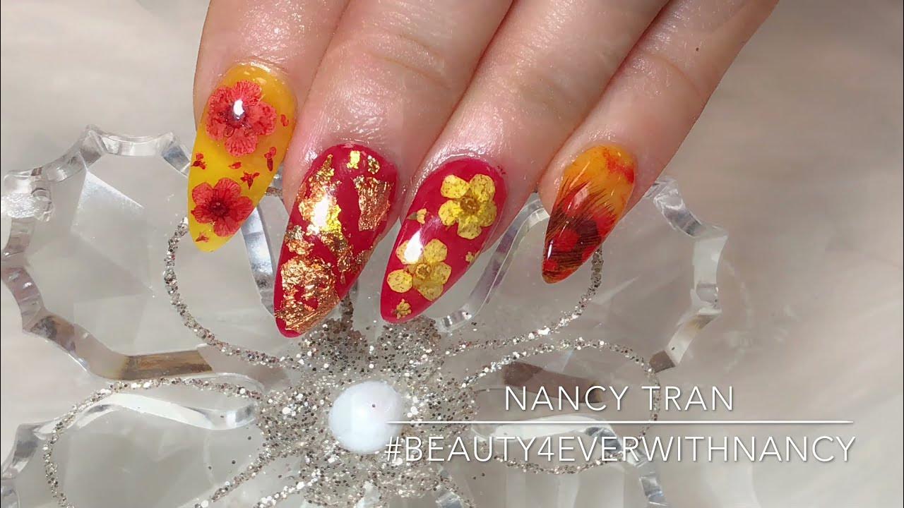 How to do easy simple Lunar New Year Nails with Dipping Powder. - YouTube