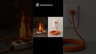 Stop this fire risk! Never daisy-chain extension cords. Use a permanent source. #electricalsafety