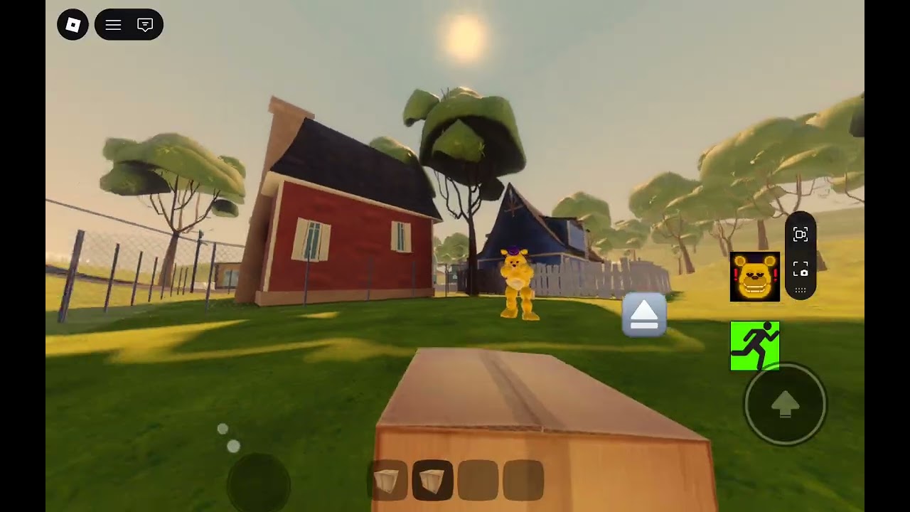 Running from Fredbear in hello neighbor roblox pt25
