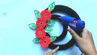 DIY Easy Woolen Flower Wall Hanging Craft Ideas | Woolen Wall Hanging Craft Idea | Woolen Craft Idea