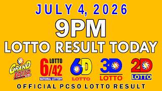 9pm Lotto Result Today July 4 2026 PCSO
