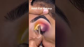 Bride Haldi Eye Makeup tutorial #makeup #cutcreaselook #eyemakeup #cutcrease