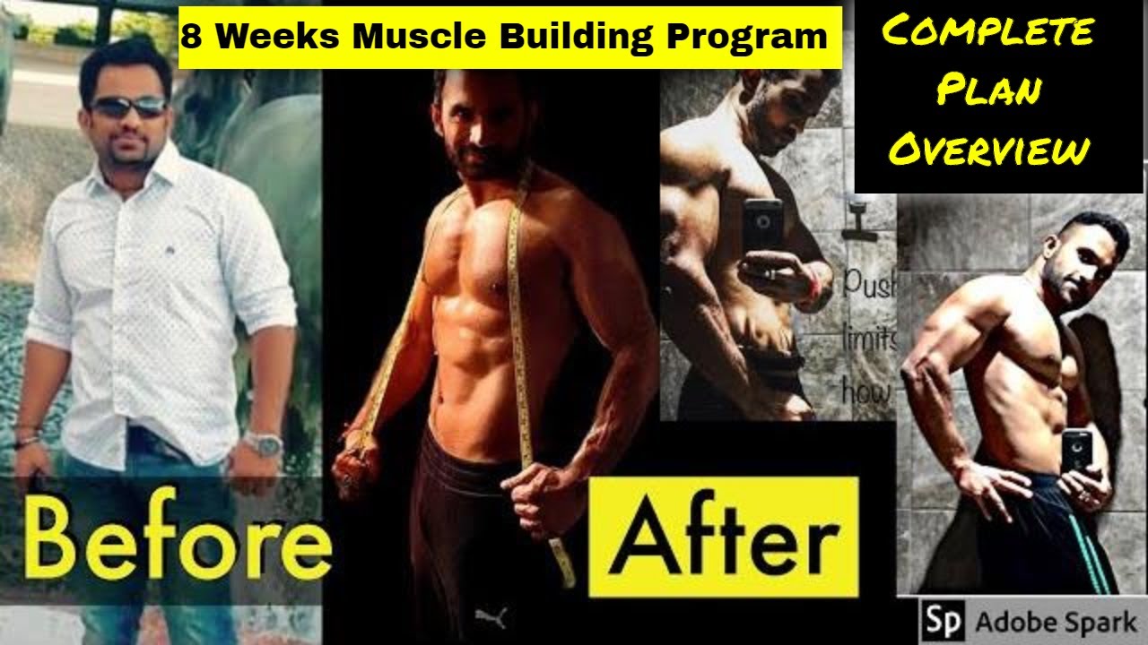 8 WEEKS MUSCLE BUILDING PROGRAM FOR BEGINNERS | HINDI |Program overview ...