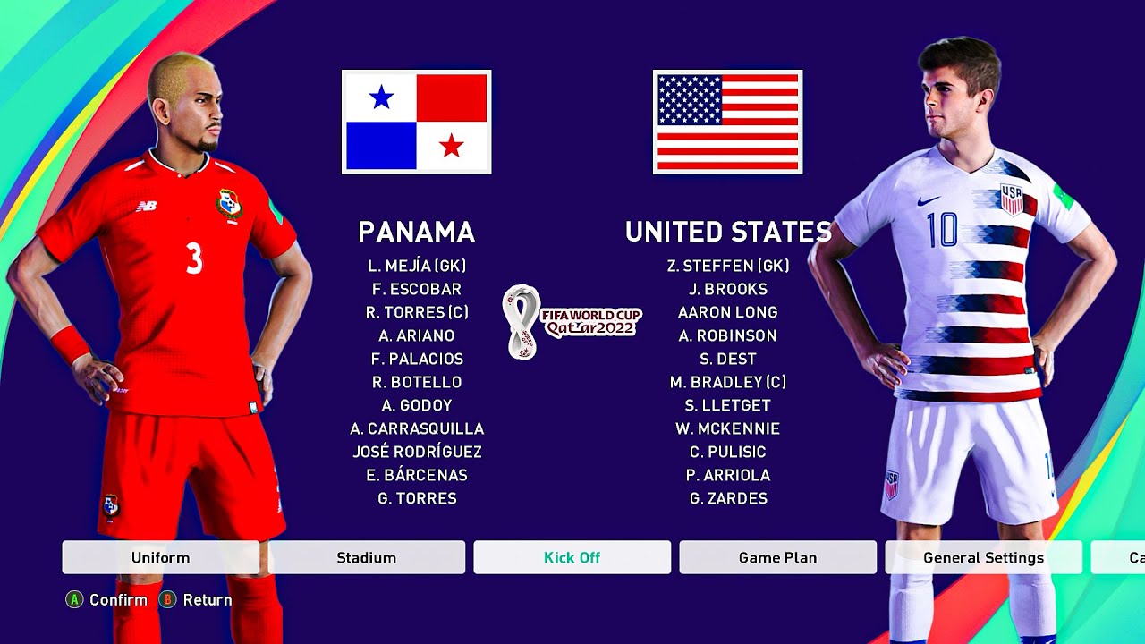 Efootball 22 Panama Vs Usa Fifa World Cup Qualifiers 22 Gameplay Prediction Youtube